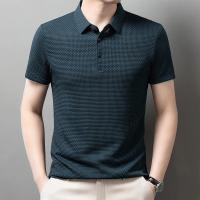 polos hombre manga corta ropa hombre día del padre Nuevos hombres de negocios Casual manga corta hueso flor color sólido POLO camisa moda transpirable cómodo verano versátil top - details 18