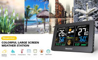 Newentor-Estación Meteorológica Inalámbrica para interiores y exteriores, termómetro Digital con pantalla a Color y reloj atómico - details 0