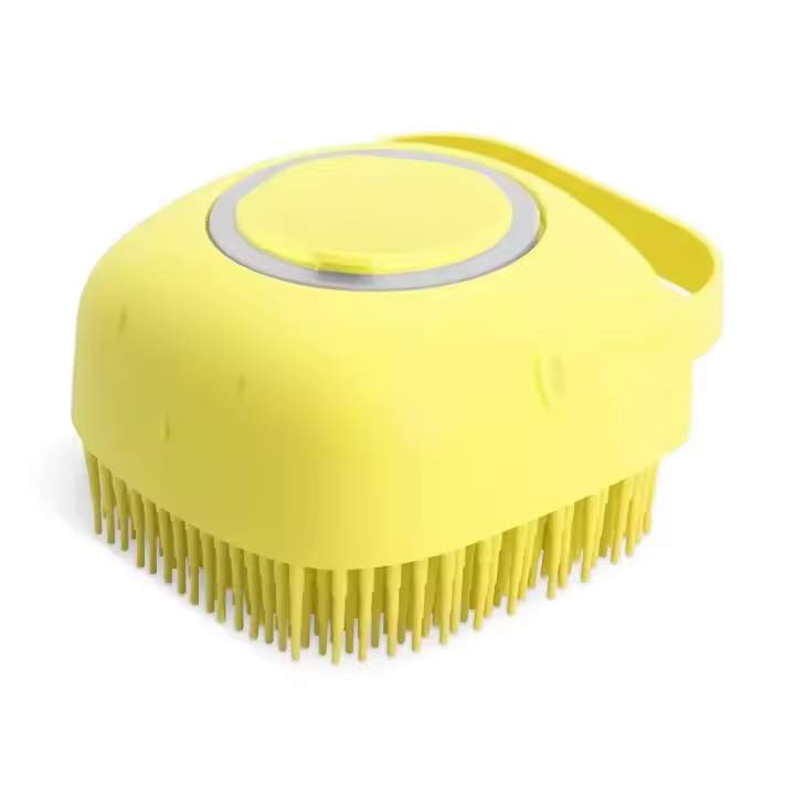 Cepillo de champú para perros y gatos, Cepillo de masaje, depurador de aseo para baño de pelo corto, goma de silicona suave - 1