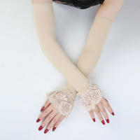 Guantes de Conducción de Manga Larga de Encaje de Seda de Hielo Protección de Brazo Deportiva y al Sol para Mujeres Par de Manos - details 5
