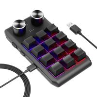 Teclado personalizado, botón de volumen, programación Macro, Gaming, Hotswap, negro, 12 teclas, 2 perillas, USB - details 0