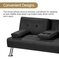 Sofá Cama Plegable de Poliéster 2 Plazas Soporte de Botella 167 X94 cm Max Capacidad 350 KG Gris - details 26