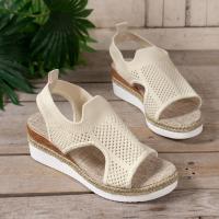 Sandalias de plataforma de malla para mujer, zapatos de cuña con punta abierta, ligeros e informales, novedad de verano - details 3