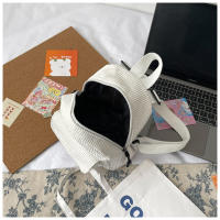 Mochila De terciopelo de pana para mujer, bolso escolar de versión coreana, sencillo, informal, pequeño, 2024 - details 39