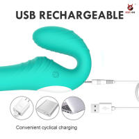 Consolador masajeador de próstata Anal sin tirantes para mujer, vibrador doble femenino, punto G, Juguetes sexuales para adultos, pareja, 10 velocidades - details 4