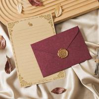 Juego de sobres Vintage, tarjeta de invitación, sobre de piel de oveja, sobre de agradecimiento, sello bronceado, tarjeta de felicitación Retro romántica, 10 Uds. - details 10
