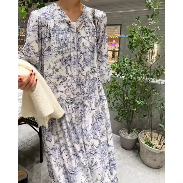 Vestidos Para Mujer Vestido veraniego De invierno Vestidos largos Para Mujer Vestido Vintage De Mujer Elegantes Vestido femenino Traf tienda oficial - 1