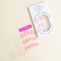 24PCS Uñas Postizas Francésas Rectangulares Simples De Cuerda Europeas Y Americanas ABS Sin Químicos Pack Único - details 4