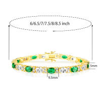 Moments Pulsera de tenis chapada en oro de plata de ley con pulsera de piedras preciosas - details 0