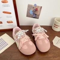 Zapatos de entrenamiento Rosa alemán junta femenina fea linda 2025 primavera y verano nuevo nicho chic puff pan zapatos Forrest Gump zapatos blancos - details 2