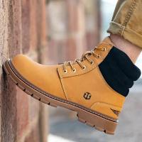 Botas de Seguridad para Hombres Cuero de Microfibra Impermeables Anti-Afilado - details 3