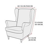 Cubierta de Silla de Ala Inclinada Elástica Vellón Polar Rey Cubierta de Sofá con Almohada - details 3