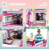Food Ice Cream Building Blocks Truck Burger truck Bricks Mini Creative Model Puzzle Assembly Educational Toys for Girls Gifts - details 11