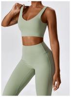 Traje de Yoga Deslizante para Mujer Entrenamiento de Baile Secado Rápido Fitness y Ocio Conjunto de Deporte de Dos Piezas Chaleco+Pantalones - details 10