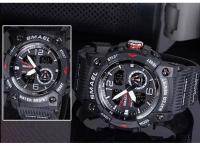 Reloj de pulsera digital LED Smael para hombres con doble tiempo 50m resistente al agua reloj de cuarzo con parada para estudiantes y jóvenes - details 9
