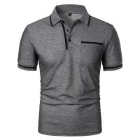 Camisetas transpirables de manga corta para hombre, polo ligero de color sólido, top básico suelto de moda con bolsillos, verano - details 6