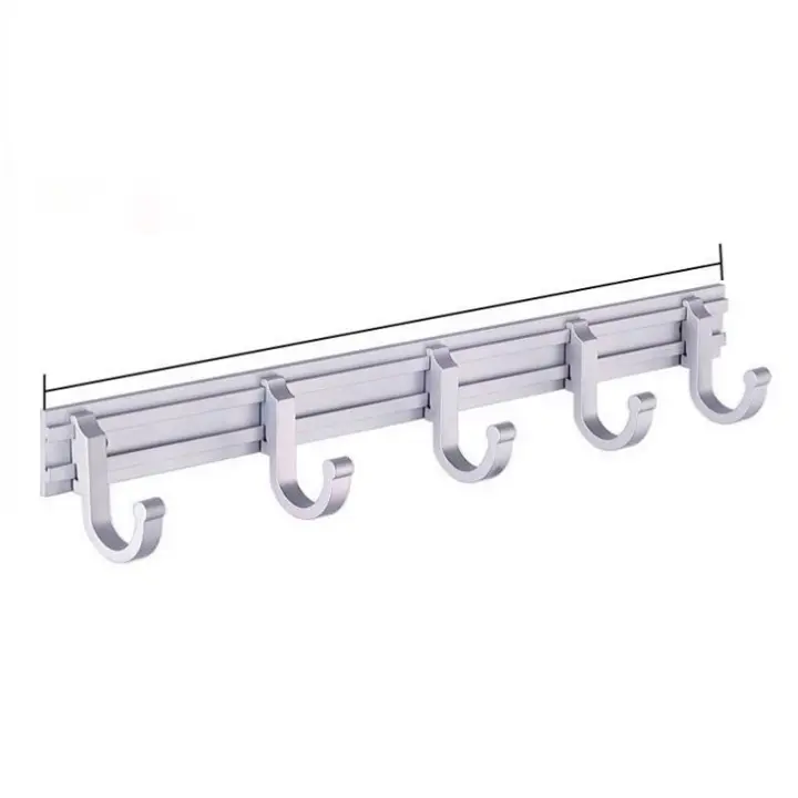 Gancho para colgar en la pared, Perchero de aluminio para colgar en la puerta, en la parte trasera del baño y la cocina - 1