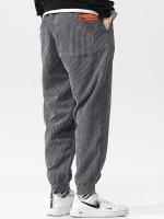 Pantalones de chándal holgados de pana para hombre, pantalones bombachos holgados deportivos de lana con tecnología informal de Color sólido para otoño e invierno, pantalones largos para hombre - details 3