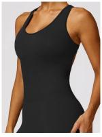 Traje de Yoga sin Costuras Bodysuit de Exercicio Adelgazante Material de Nylon Patrón Sólido - details 34
