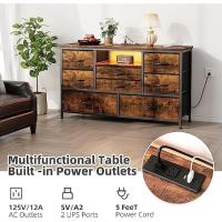 Mueble para TV con tocador LED con toma de corriente para TV de 55 pulgadas - Baúl de almacenamiento ancho para dormitorio, sala de estar y entrada, mesa consola superior de madera con 22 modos de luz - details 4