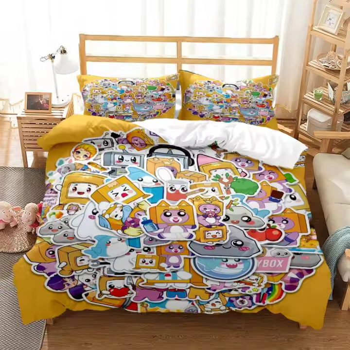 Juego de Ropa de Cama Foxy Boxy Funda de Edredón, Funda de Almohada, Funda de Cama para Hombres, Mujeres, Niños Tamaño Rey, Reina, Twin - 1
