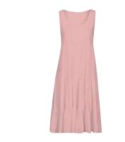Vestido de Playa Suelto con Cuello Redondo y Borlas Color Sólido Boho para Mujeres Talla Grande - details 4
