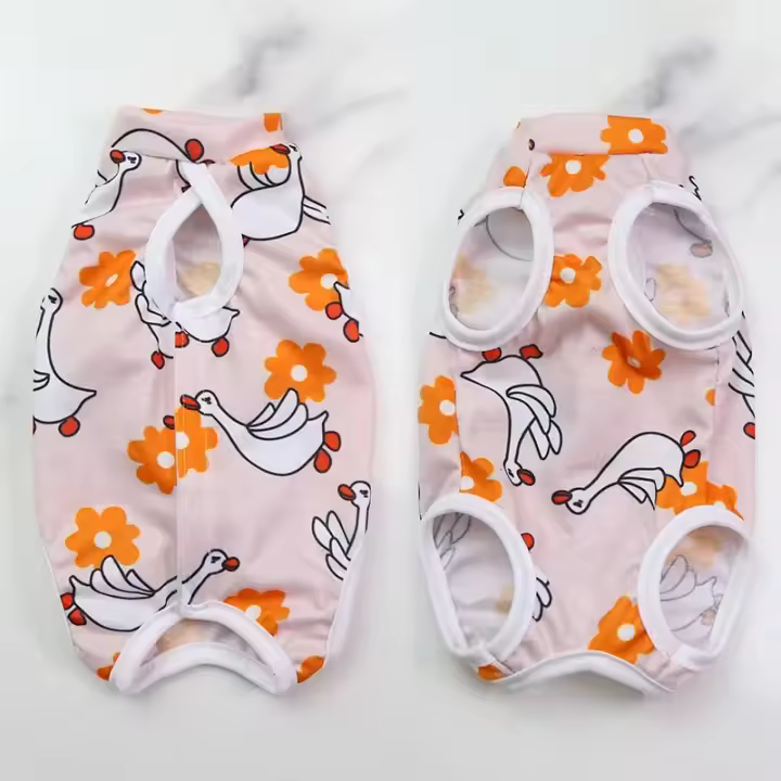 Traje de esterilización para destete de gatos, mono para perros pequeños y gatos, ropa de recuperación antipérilo después de la cirugía, ropa para el cuidado de mascotas con estampado bonito - 1