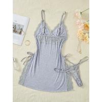 Conjunto de camisón y braguita de diseño encantador con tirantes finos y cuello en V, ropa sexy para mujer - details 32