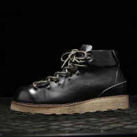 Cuero genuino versátil estilo británico medio ayuda primera capa cuero de vaca tendencia retro herramientas botas - details 8