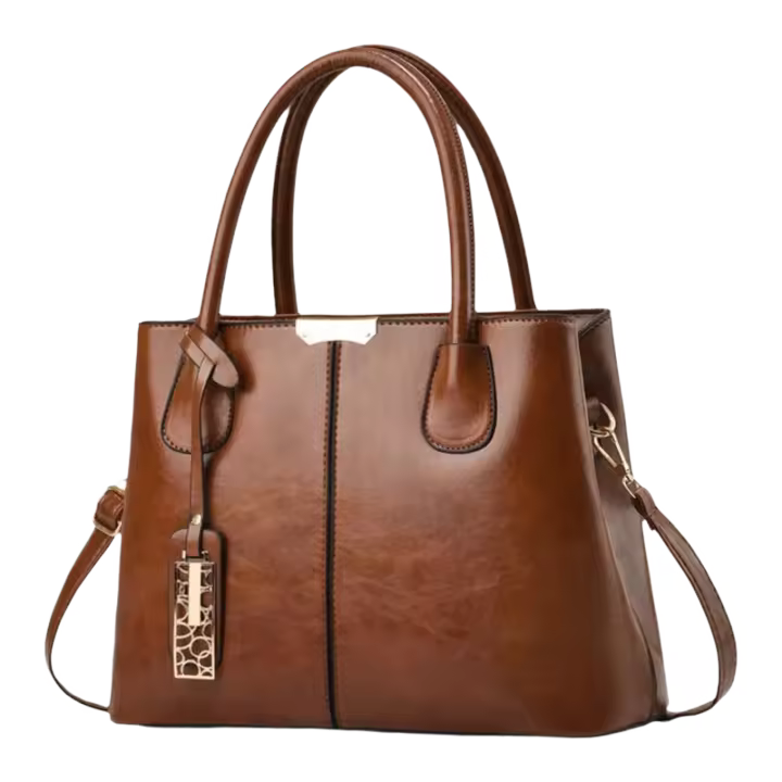 Bolsos retro de color sólido para mujer, elegante bolso cruzado de cuero PU, carteras de oficina y asa de moda - 1