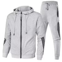 Traje deportivo informal para hombre, chaqueta con cremallera y pantalones de chándal, traje para correr, Sudadera con capucha d - details 2