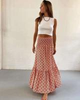 Faldas de moda para mujer, novedad de verano, primavera, informal, combina con todo, holgada, con cintura elástica, estampado ral, falda bohemia de estilo etnico - details 17