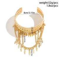 Pulsera de Metal Dorado con Moneda de Hoja Tassel de Brazo Alto para Hombres y Mujeres - details 0