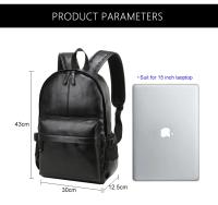 Mochila escolar para hombre, bolsa de viaje impermeable, de cuero, a la moda - details 6