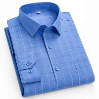 Nuevo bolsillo de negocios de manga larga de moda informal suave a rayas, camisa de oficina, ropa de hombre 4xl 5xl - details 5