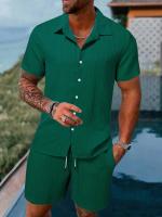 Traje informal a rayas para hombre, conjunto de dos piezas de alta calidad, talla estadounidense, Color sólido, moda de verano - details 5