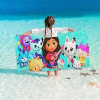 Casa de muñecas de Gabby, baño con estampado 3D de microfibra, suave, absorbente de agua, transpirable para niñas y niños, toalla de playa decorativa de dibujos animados - details 0