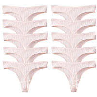 10PCS Conjunto De Bragas De Algodón Para Mujer Estilo Deportivo Y Sexy Transpirables Cómodas Y Suaves G-Strings En Rayas - details 20