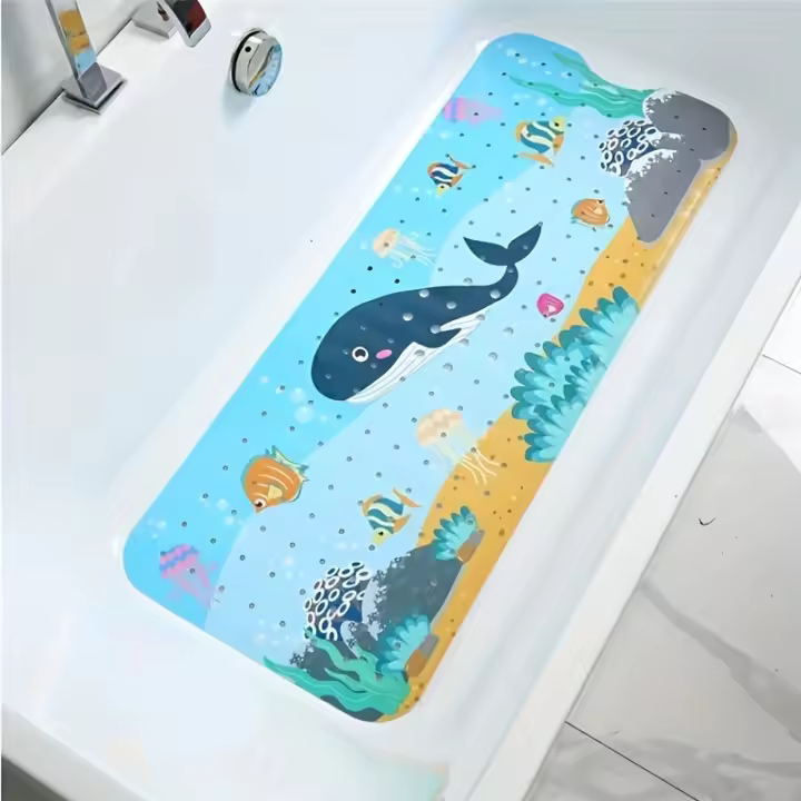 Alfombra De Baño Para Niños, alfombrilla De Baño Con Agujeros De Drenaje Y Ventosa, 1 unidad - 1