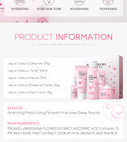 Conjunto de Cuidado de la Piel de Sakura LAIKOU Limpiador Facial, Crema de Ojos, Crema Facial, Sérum, Lótion, Toner para Hidratación y Iluminación - details 3