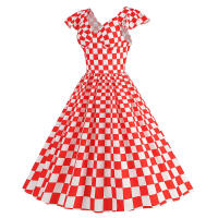 Vestido de fiesta de línea A con cuello en V y estampado de lunares de verano para mujer - details 12