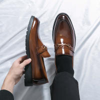 Zapatos de tacón bajo formales para hombre, mocasines informales antideslizantes, cómodos, transpirables, color negro y marrón, para fiesta de boda, Lea - details 10
