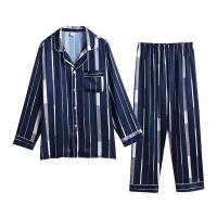 Pijama de Diseñador para Hombres Conjunto de Dormir de Seda de Hielo Delgado - details 1
