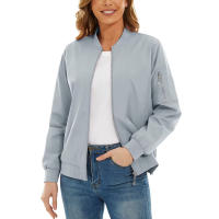 MAGCOMSEN-chaquetas Bomber para mujer, chaqueta informal con cremallera, abrigo cortavientos impermeable, prendas de vestir con 3 bolsillos, otoño - details 15