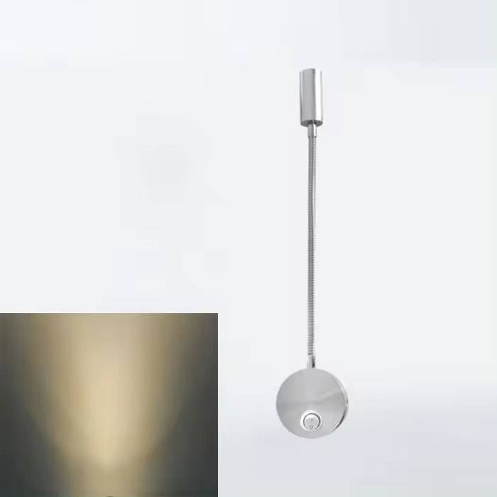 Luz Led de pared Flexible con cuello de cisne, candelabro moderno con cable, iluminación para dormitorio, luminaria de lectura, iluminación de aluminio, 3W - 1