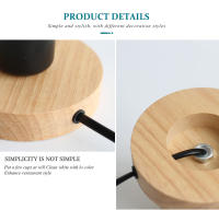Lámpara de mesa de madera para sala de estar y dormitorio, luz de mesa con Base de madera E27, estilo Retro moderno, con enchufe europeo - details 2