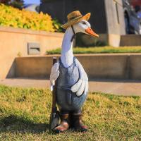 Estatuilla de Pato de Resina Exquisita Adorable Arte Duradero para Jardín Adorno de Granjero - details 6
