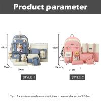 Mochila escolar Kawaii para niños y niñas, bolsa para ordenador portátil, para estudiantes, 5 piezas, 2023 - details 0