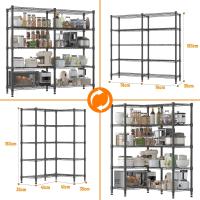 Estanterías de Almacenamiento de 4 Niveles Estantería de Alambre Metálico para Almacenamiento Estantería Ajustable en Altura Estanterías para Despensa Estantería de Cocina, 152*35*152cm Negro - details 12