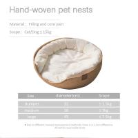 Cesta de ratán para mascotas, colchón de hierba tejida, nido para gatos, perrera, tabla para rascar de paja, cama para gatos para cachorros y gatitos, Universal para todas las estaciones - details 5